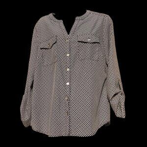 Notations Women's Button Front Blouse, M